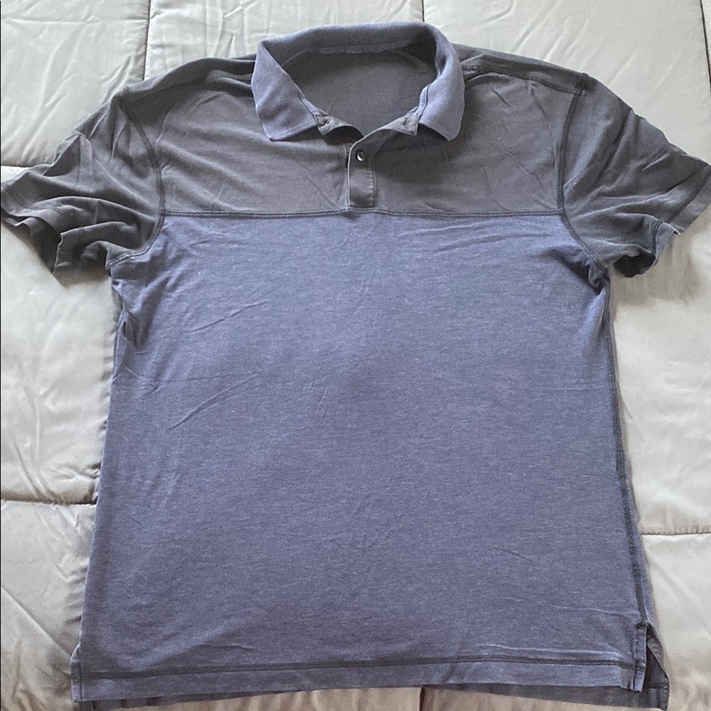 LULULEMON- Men’s size M - Blue/Gray Polo Shirt